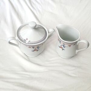 Princess house heritage blossom creamer and sugar dish